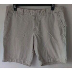 Tommy Hilfiger Women's Khaki Shorts Flat Front 9" Inseam Classic 100%‎ Cotton